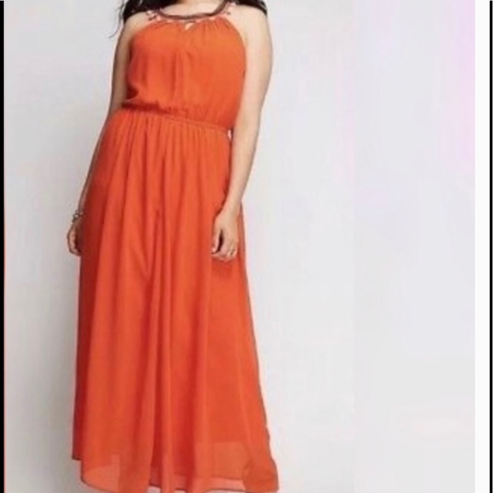 Lane Bryant Orange Maxi Dress size 26